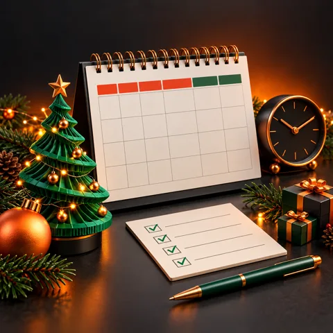 Calendário de produção de peças natalinas