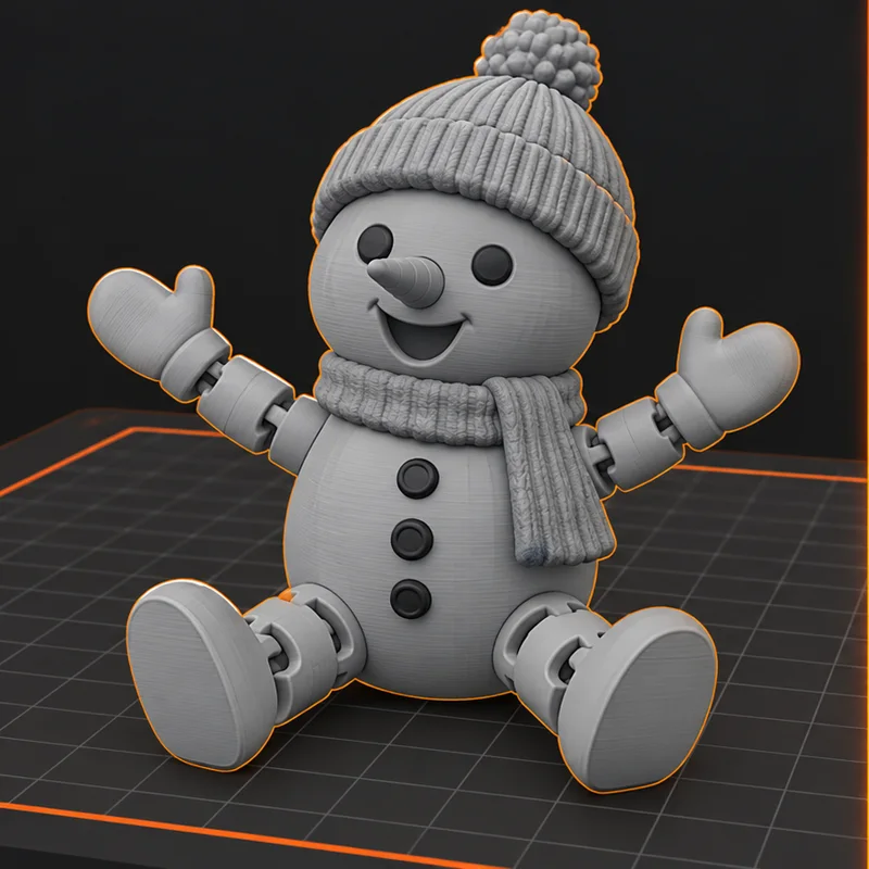 Modelo digital de boneco de neve articulado no fatiador